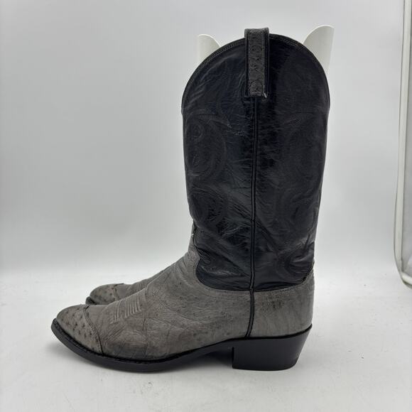 Vintage Dan Post Exotic Ostrich Western Boots Snip Toe Men\'s 11 D main image 7